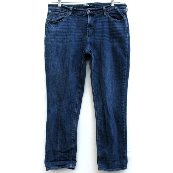 Old Navy Boyfriend Dark Wash Stretch Sz 14 - Picture 2 of 5
